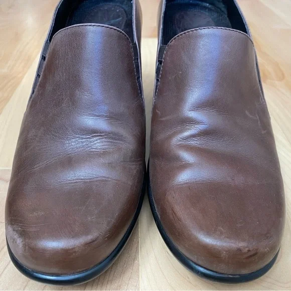 Dansko Kahlua Pull Comfort Leather Clogs Heels Mary Jane Shoes - Picture 2 of 13